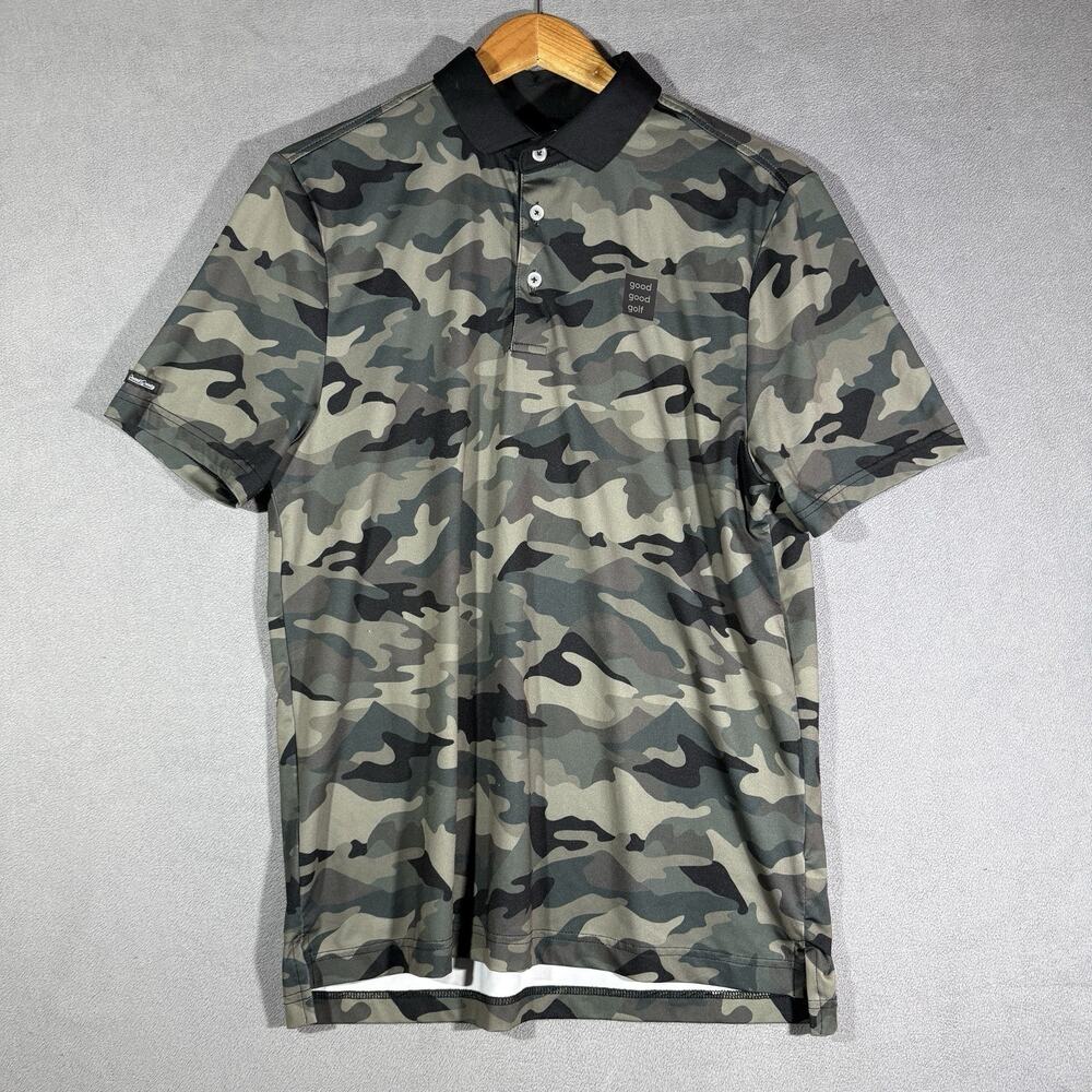 Good Good Golf Polo Shirt Camo Men's Small Short Sleeve Can’t See Me